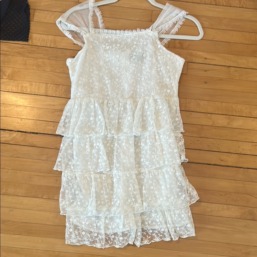Bardot Elegant White Embroidered Girls Dress 16